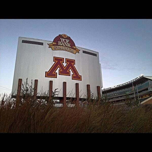 Minneapolis Art Print featuring the photograph #umn #gophers #football #stadium by Mike S