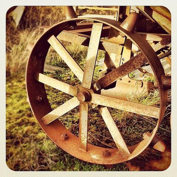 Steel Art Print featuring the photograph Union Jack Wheel #metal #steel #farm by Robert Campbell