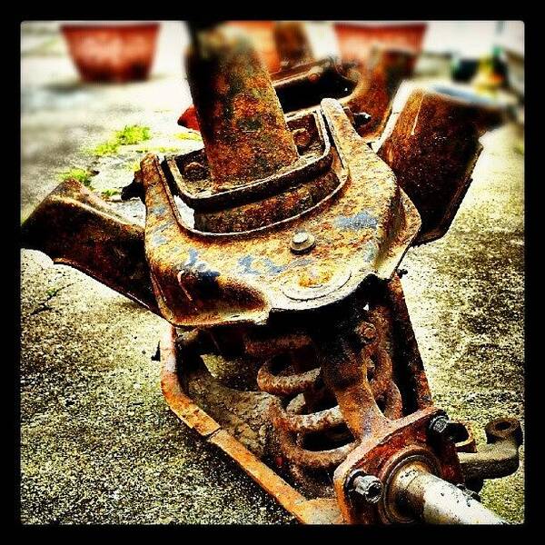 Norfolk Art Print featuring the photograph Urban Decay - Rusty Car Part #car #rust by Invisible Man
