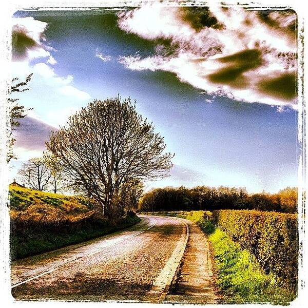 Walking Art Print featuring the photograph #walking #down The #road #corner #bend by Miss Wilkinson