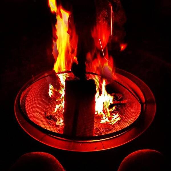 Winter Art Print featuring the photograph Warm Winter Nights ;) #firepit by Tony Keim