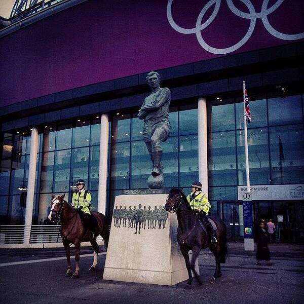 Horses Art Print featuring the photograph #wembley #olympics #horses #football by Samantha J