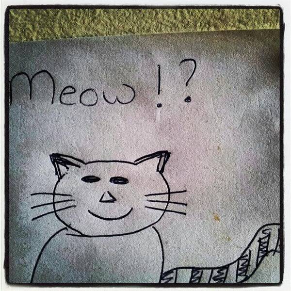 Funny Art Print featuring the photograph What My Room Mates Draw! #cat #drawing by Abdelrahman Alawwad