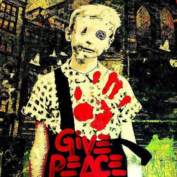 W22nd Art Print featuring the photograph #zombies Say Give Peace A Chance by Radiofreebronx Rox