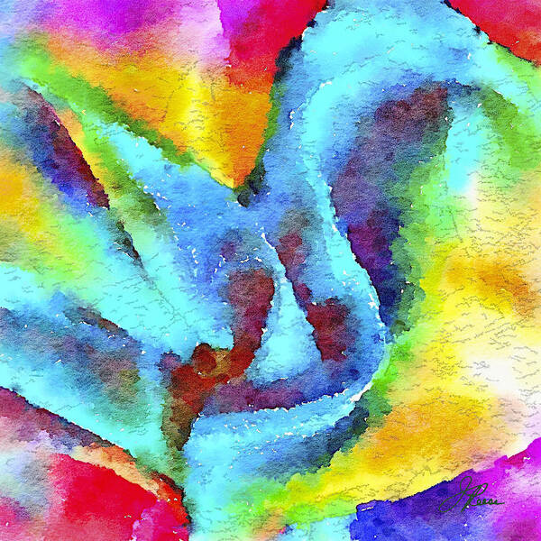 Abstract Watercolor Art Print featuring the painting Intuitive watercolor by Joan Reese