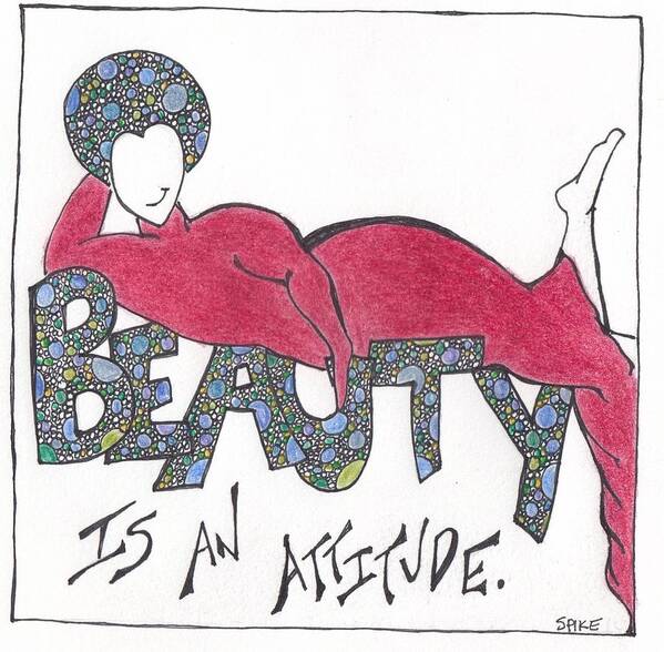 Body Confidence Art Print featuring the drawing Attitude #1 by Sara Young