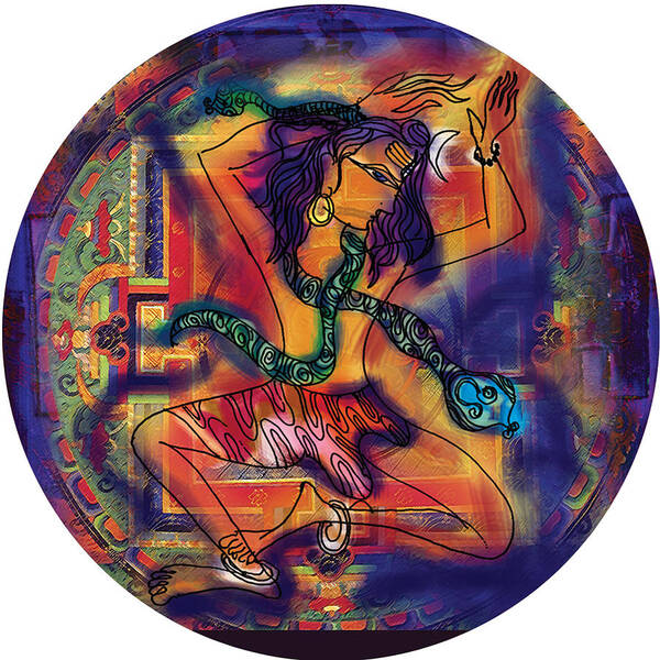 Dance Art Print featuring the painting Dancing Shiva #1 by Guruji Aruneshvar Paris Art Curator Katrin Suter