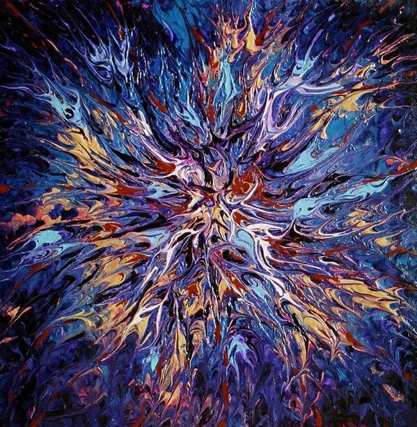 Abstract Art Print featuring the painting Edge of the Universe #1 by Pat Purdy