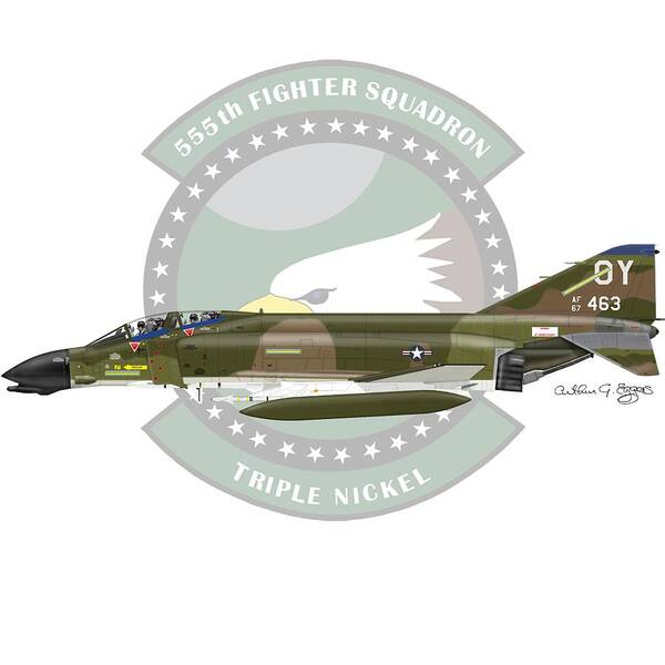 F-4d Art Print featuring the digital art F-4D Phantom #2 by Arthur Eggers