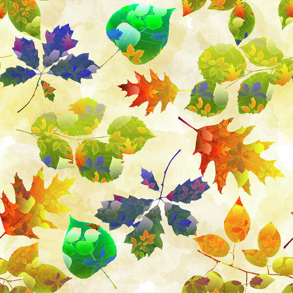 Fall Art Print featuring the mixed media Fall Leaf Pattern by Christina Rollo