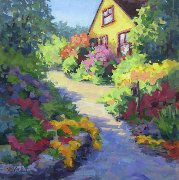 Garden Art Print featuring the painting Garden Path #1 by Karen Ilari