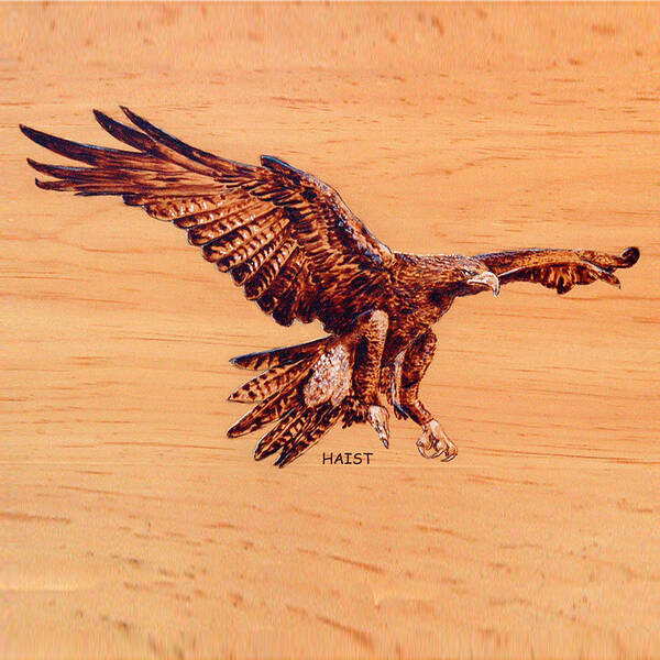 Eagle Art Print featuring the pyrography Golden Eagle #3 by Ron Haist
