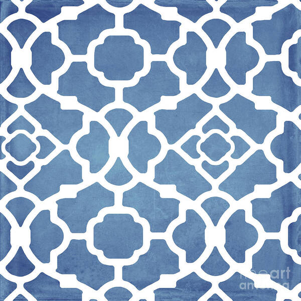 Blue Pattern Art Print featuring the painting Moroccan Blues #2 by Mindy Sommers