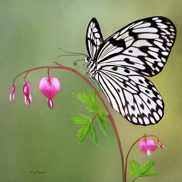 Butterfly Art Print featuring the digital art Paper Kite Butterfly #1 by Thanh Thuy Nguyen