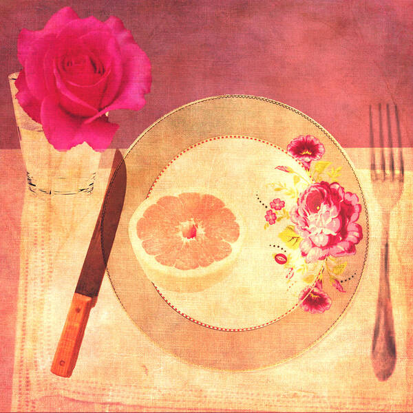 Digital Painting Art Print featuring the digital art Tablescape #1 by Lisa Noneman