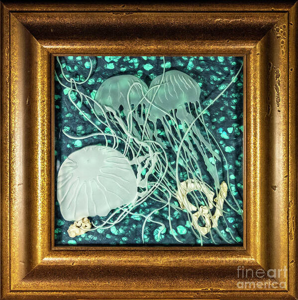 Under Water Art Print featuring the glass art The Deep by Alone Larsen