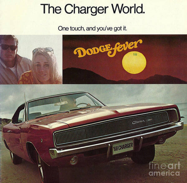 1968 Dodge Charger Brochure P1 Art Print featuring the photograph 1968 Dodge Charger Brochure P1 by Vintage Collectables