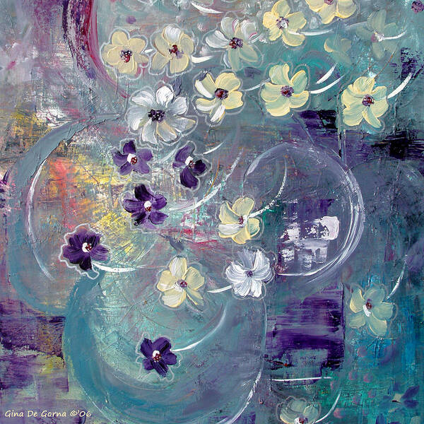 Flowers Art Print featuring the painting Flowers and Dreams 5 #2 by Gina De Gorna