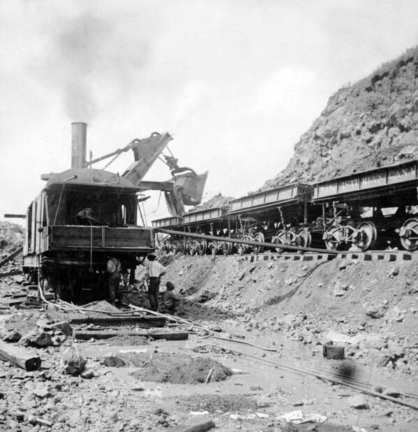 panama Canal Art Print featuring the photograph Panama Canal - Construction - c 1910 #2 by International Images