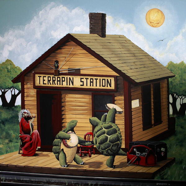 Grateful Dead Art Print featuring the painting Recreation of Terrapin Station Album Cover by The Grateful Dead #2 by Ben Jackson