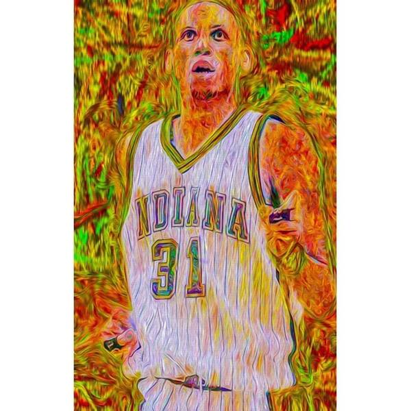 Indianapolis Art Print featuring the photograph Reggie Miller. Ucla. Indiana Pacers #2 by David Haskett II