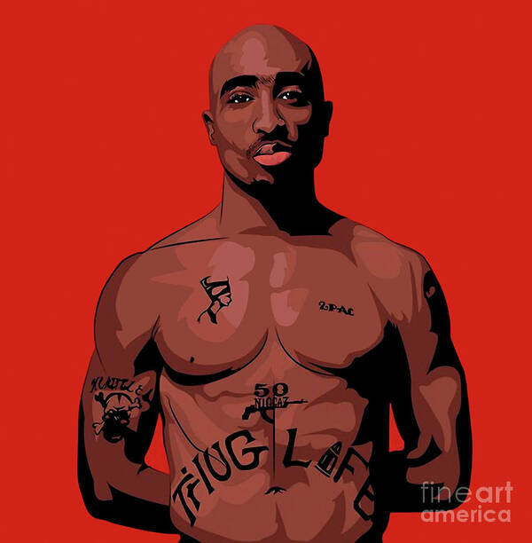 Tupac Shakur Printed Box Canvas Picture A1.30"x20" 30mm Deep Frame  Rap Music 
