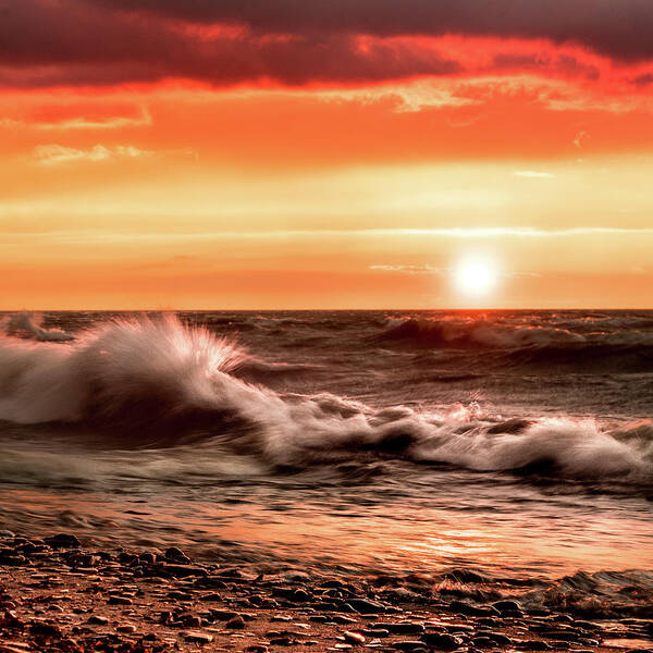 Lake Art Print featuring the photograph Lake Erie Waves #31 by Dave Niedbala