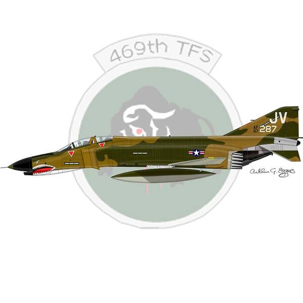 F-4e Art Print featuring the digital art F-4E Phantom II #1 by Arthur Eggers