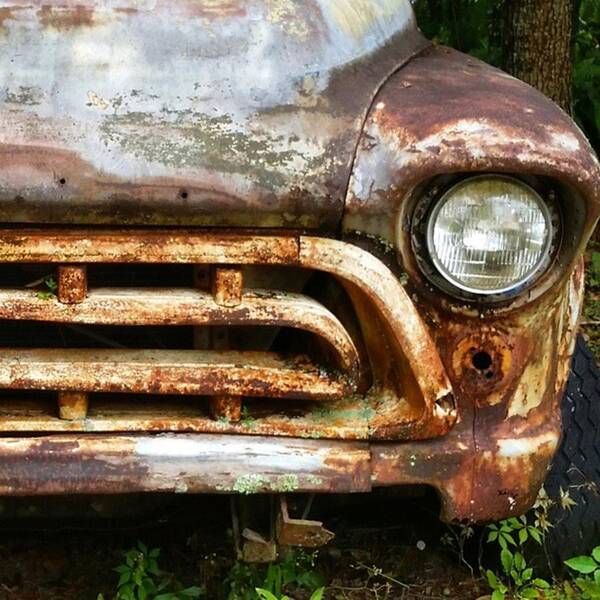 Chevy Art Print featuring the photograph '57 Chevy #chevy #truck #57chevy #rust #57 by Karen Breeze