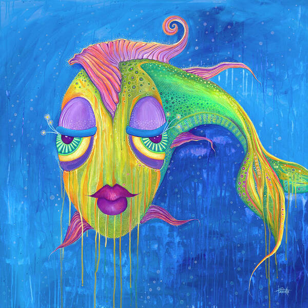 Fish Art Print featuring the painting A Beautiful Shade of Broken by Tanielle Childers