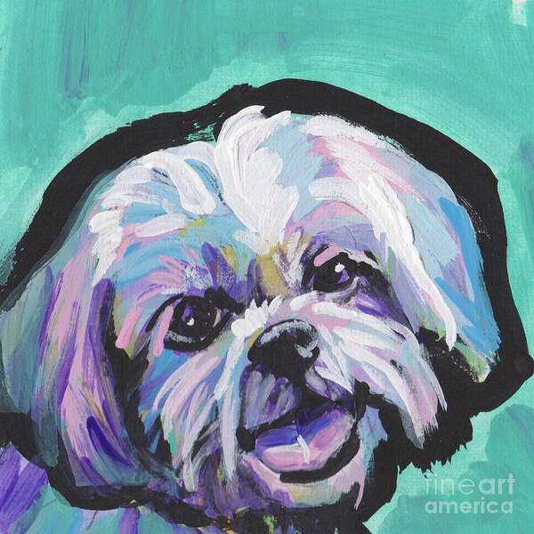 Shih Tzu Art Print featuring the painting A Little Bit of Shitz by Lea