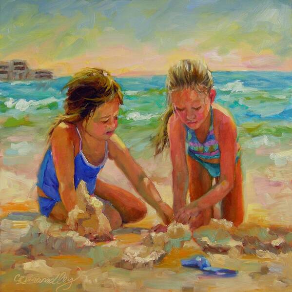 Beach Art Print featuring the painting A World of their Own by Chris Brandley