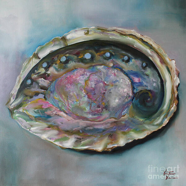 Abalone Art Print featuring the painting Abalone Shell by Kristine Kainer