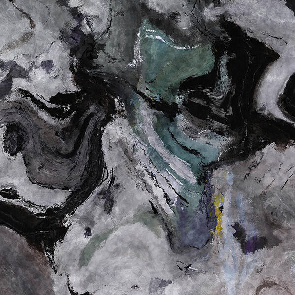Abstract And Minimalist Acryling Painting In Gray Color Art Print