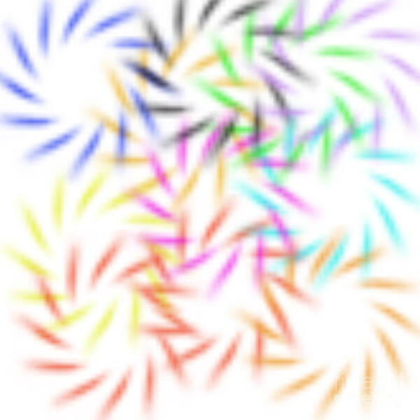 Abstract Art Print featuring the digital art Abstract Fireworks by Susan Stevenson