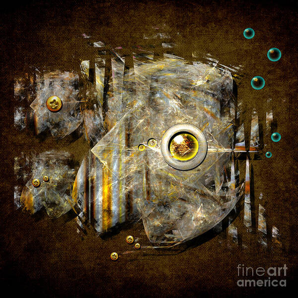 Fish Art Print featuring the digital art Abstract fish by Alexa Szlavics