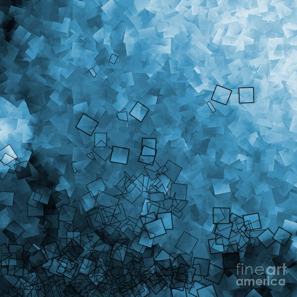 Abstract Art Print featuring the photograph Ice Blue - Abstract Tiles No15.819 by Jason Freedman