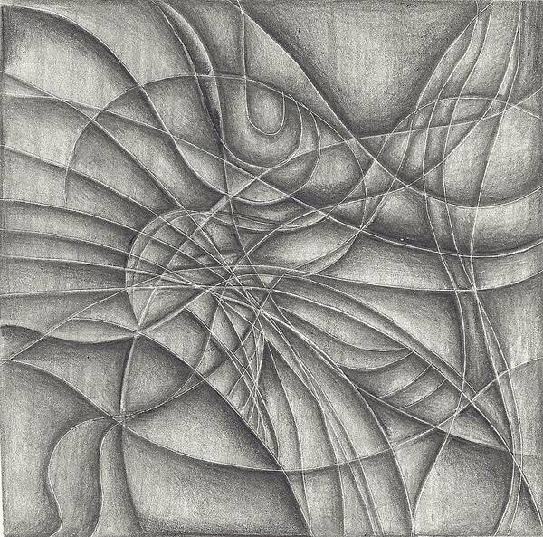 Abstract Art Print featuring the drawing Abstract in Pencile by Karen Musick