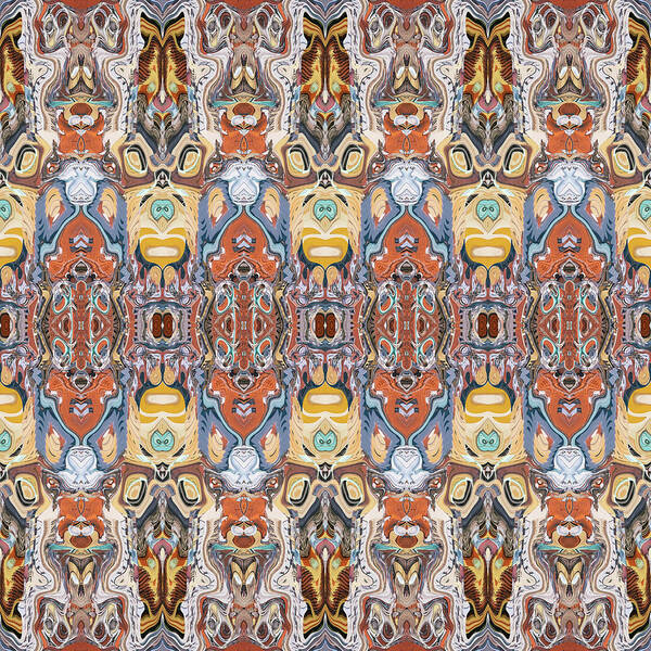 Masks Art Print featuring the digital art Abstract Tribal Pattern by Phil Perkins