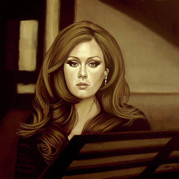 Adele Art Print featuring the painting Adele Gold by Paul Meijering