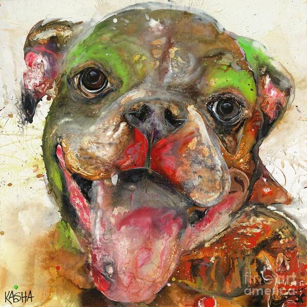 Dog Art Print featuring the painting All Smiles by Kasha Ritter