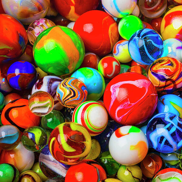 Marbles Art Print featuring the photograph Amazing Colorful Marbles by Garry Gay