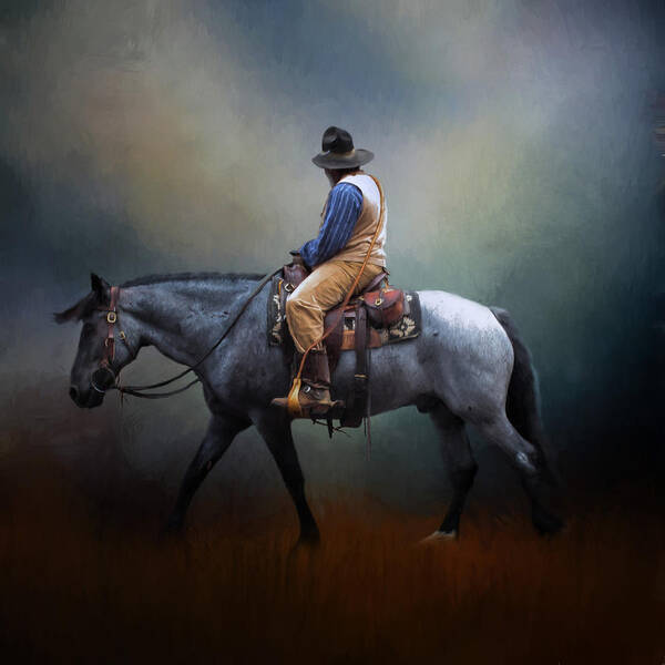 American West Art Print featuring the photograph American Cowboy by David and Carol Kelly