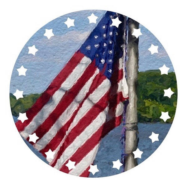 American Flag Art Print featuring the painting Proud to be an American by Joan Reese