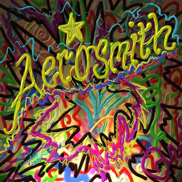 Aerosmith Art Print featuring the painting America's Rock Band by Kevin Caudill