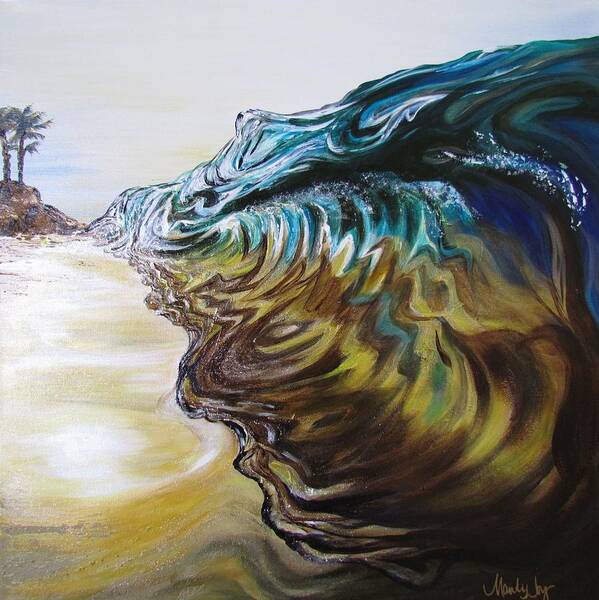 Ocean Art Print featuring the painting Amy's Wave by Mandy Joy