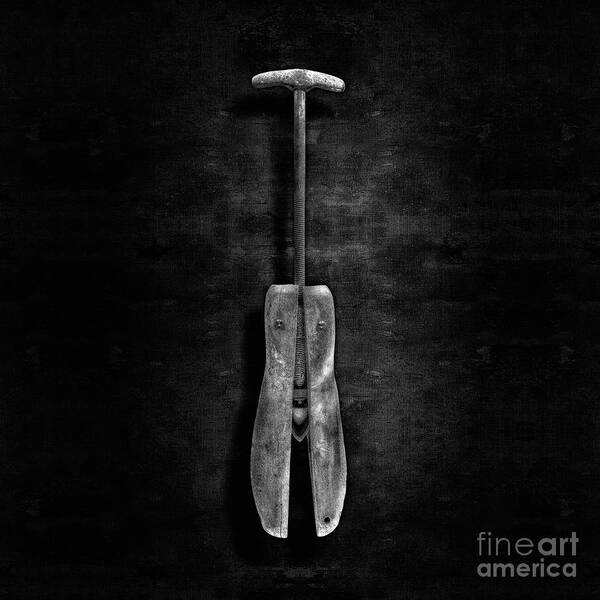 Art Art Print featuring the photograph Antique Shoe Stretcher BW by YoPedro