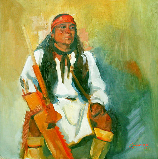 Apache Art Print featuring the painting Apache Urban Warrior by Suzanne Giuriati Cerny