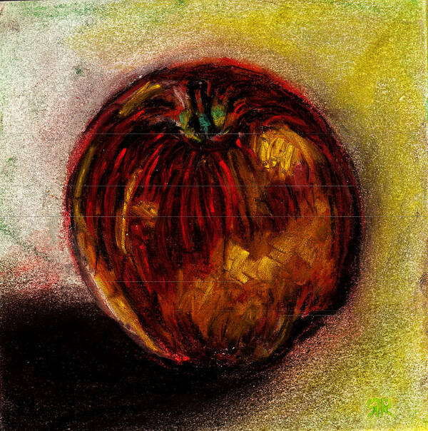 Apple Art Print featuring the pastel Apple by Rashmi Rao