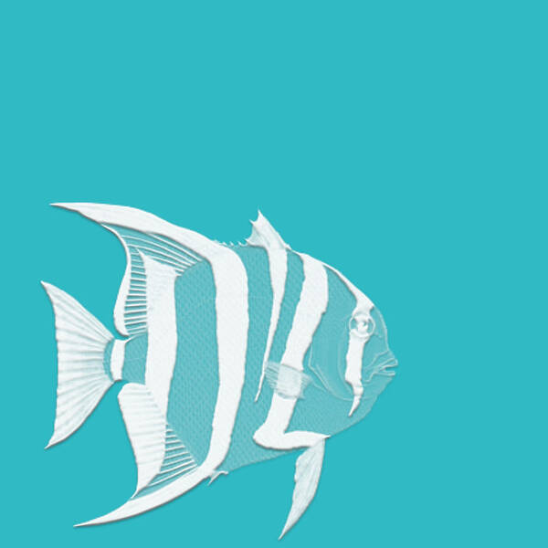 Digital Art Art Print featuring the digital art Aqua Fish by Bonnie Bruno